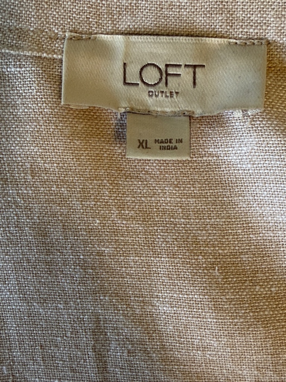 LOFT Outlet Beige Lightweight Linen Blend Drawstring Waist Jacket Size XL - Picture 7 of 8